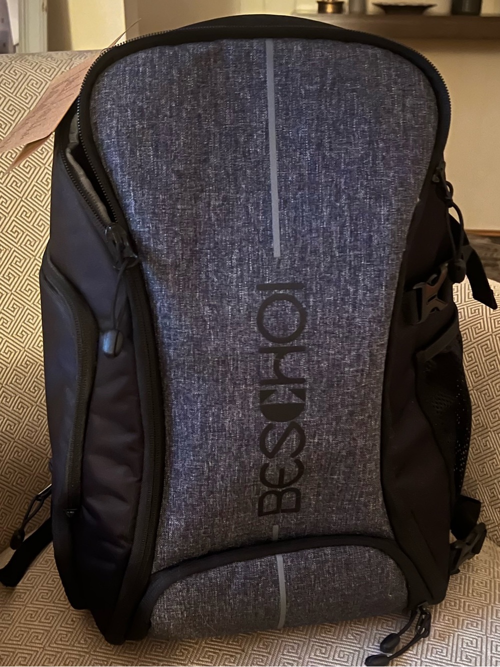Large Beschoi Waterproof Camera Backpack Bag NEW with Tags NWT gray black - Picture 3 of 7